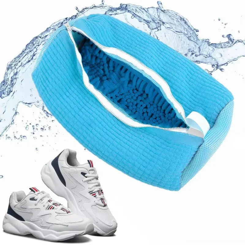 Cleanza Fluffy Fiber Shoe Washing Bag – 360° Deep Cleaning Laundry Bag for Sneakers