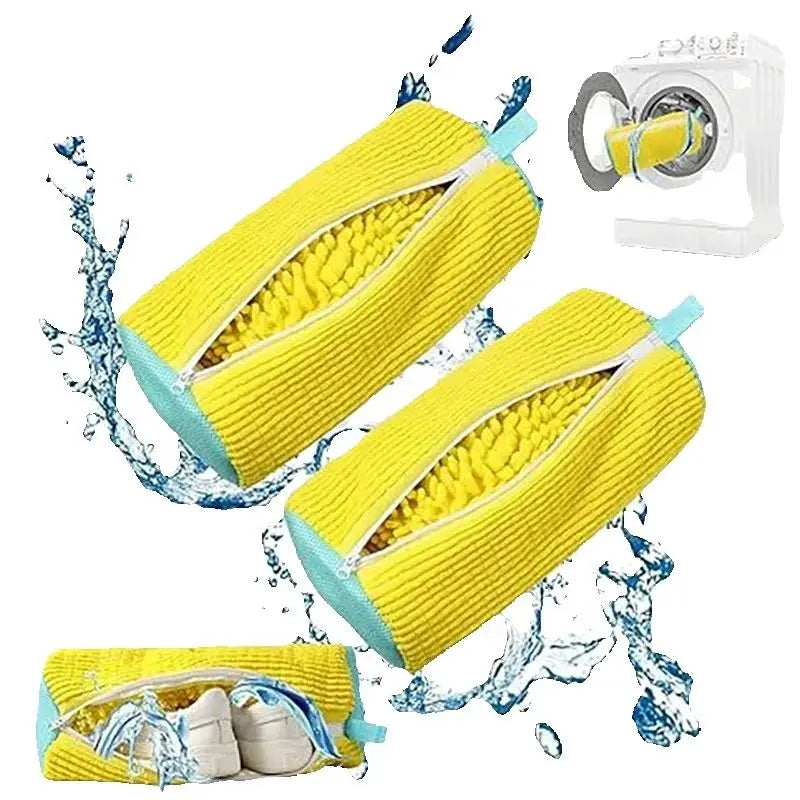 Cleanza Fluffy Fiber Shoe Washing Bag – 360° Deep Cleaning Laundry Bag for Sneakers