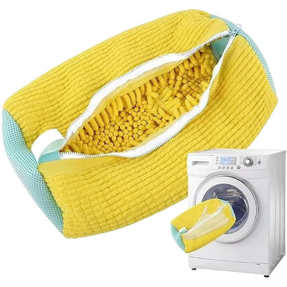 Cleanza Fluffy Fiber Shoe Washing Bag – 360° Deep Cleaning Laundry Bag for Sneakers