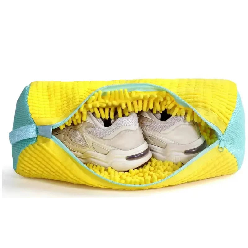 Cleanza Fluffy Fiber Shoe Washing Bag – 360° Deep Cleaning Laundry Bag for Sneakers