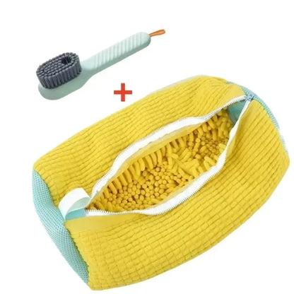 Cleanza Fluffy Fiber Shoe Washing Bag – 360° Deep Cleaning Laundry Bag for Sneakers